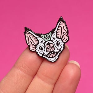 Image of Mystical vampire bat, enamel pin - bat pin - creepy cute - spooky pin - lapel pin badge