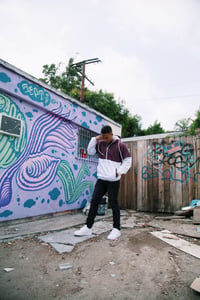 Image 3 of 2-Tone Windbreaker (Maroon)