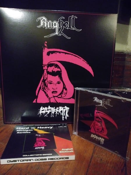 Image of Anghell/Bitchcraft Split LP with CD on Pink Vinyl