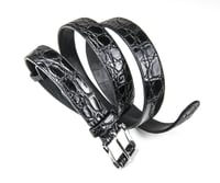 Image 1 of Crocodile Belt - Black hand painted crocodile flank