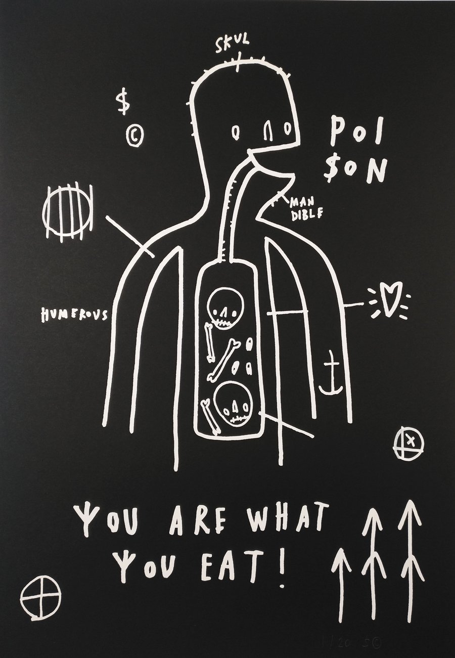 Image of 'You are what you eat’ (Black edition) by Skeleton Cardboard