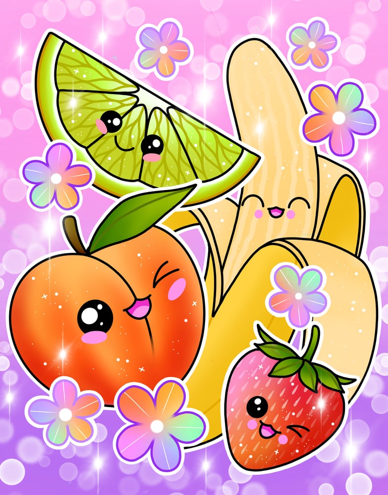 Image of Kawaii Fruit Print