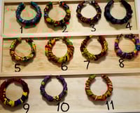Ankara or Kente Fabric Bamboo Hoop Earrings