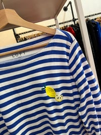 Image 2 of stripe lemon appliqué top