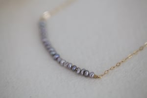 Image of grey freshwater pearl necklace with chain