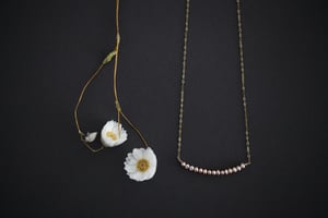 Image of blush freshwater pearl necklace with chain