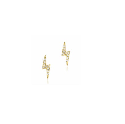 Image of 14 kt and Diamond Lightning Bolts, Star and Moon Studs too