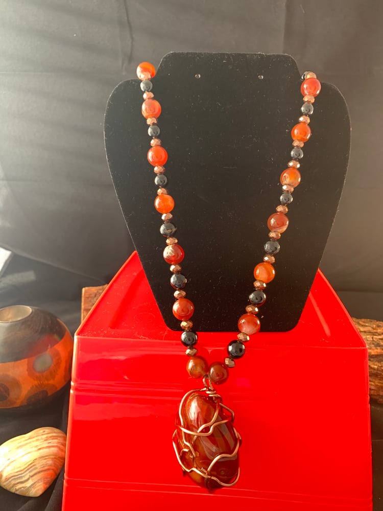 Image of Carnelian pendant and necklace 