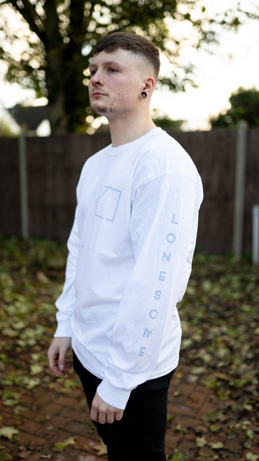 Lonesome Longsleeve T-Shirt (White/Blue)