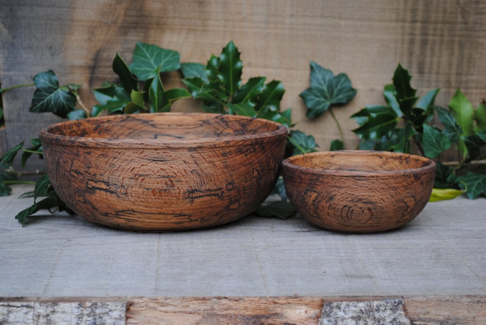 Image of Mini nest of spalted beech bowls