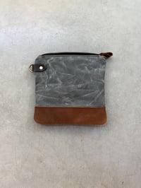 Image 3 of pouch in waxed canvas toiletry bag