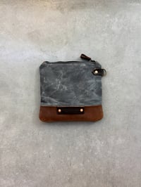 Image 4 of pouch in waxed canvas toiletry bag