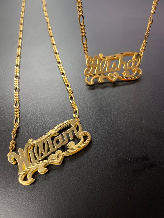 Double Plated Name Necklace | JewelzByD