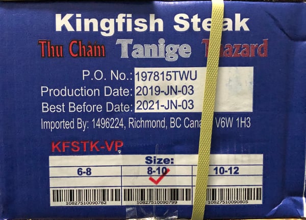 Image of King Fish or Spanish Mackerel  Steak 8-10 500g x 20P 10 kg