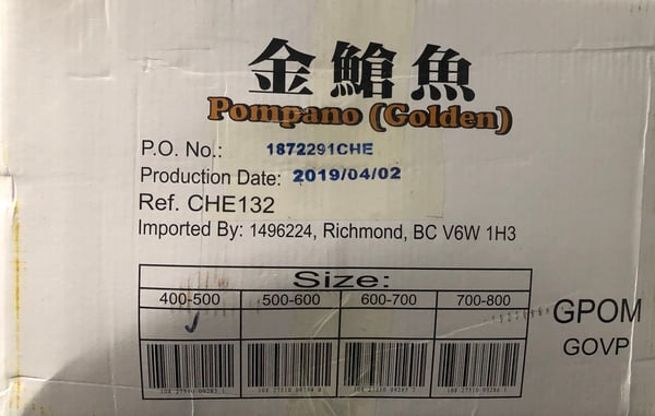 Image of Pompano Whole 400-500 12 kg