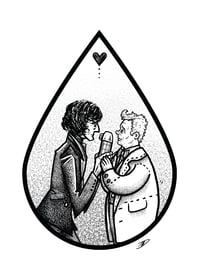 GOOD OMENS - Ineffable Inktober - Day 6: Holy Water (60s Crowley version) - 5" x 7" print