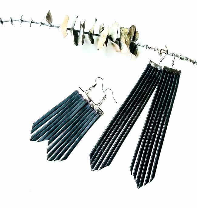 Spoon and Theory - Leather Fringe Earrings