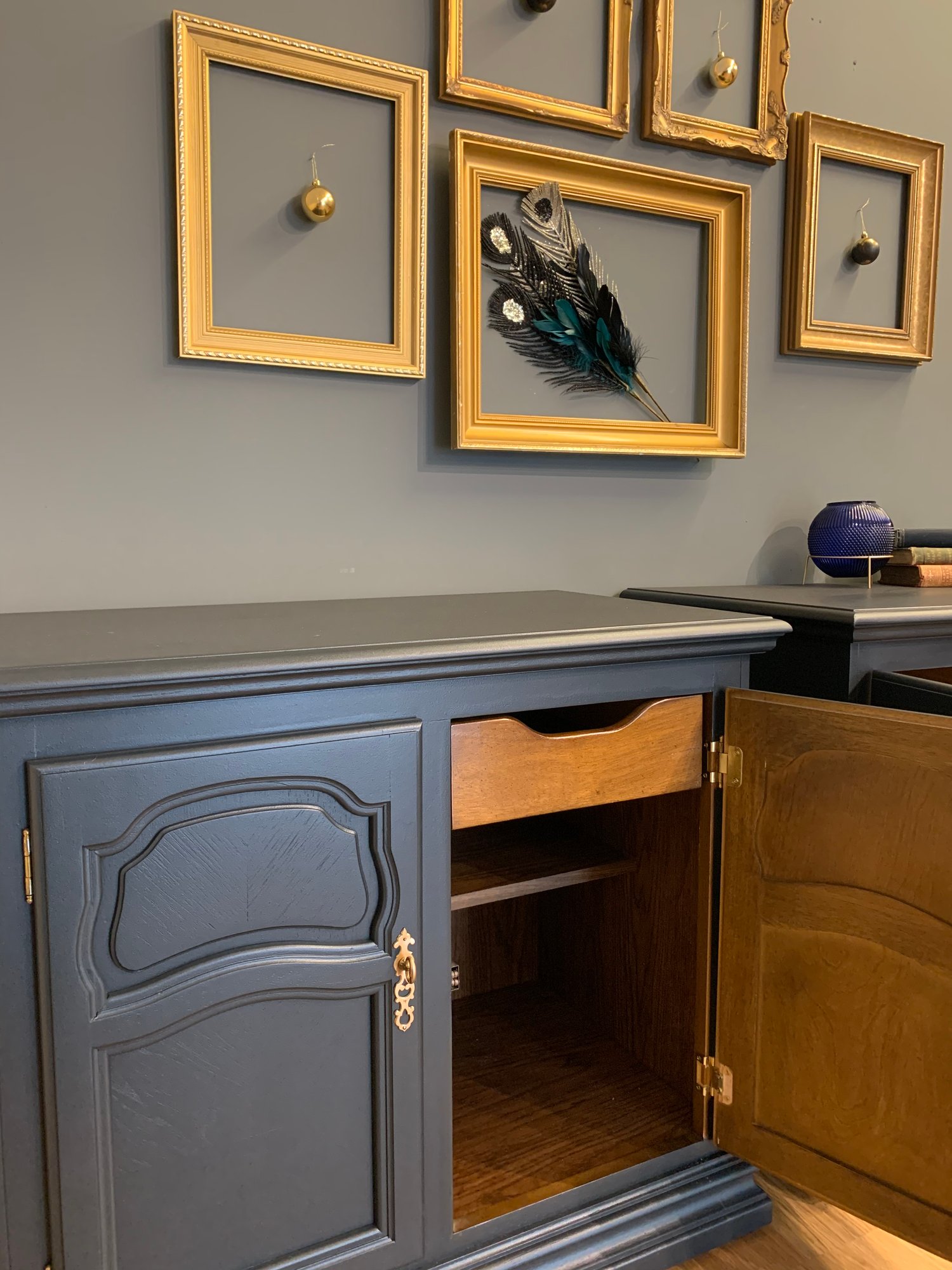 Image of Farrow & Ball “Railings” wooden cupboards