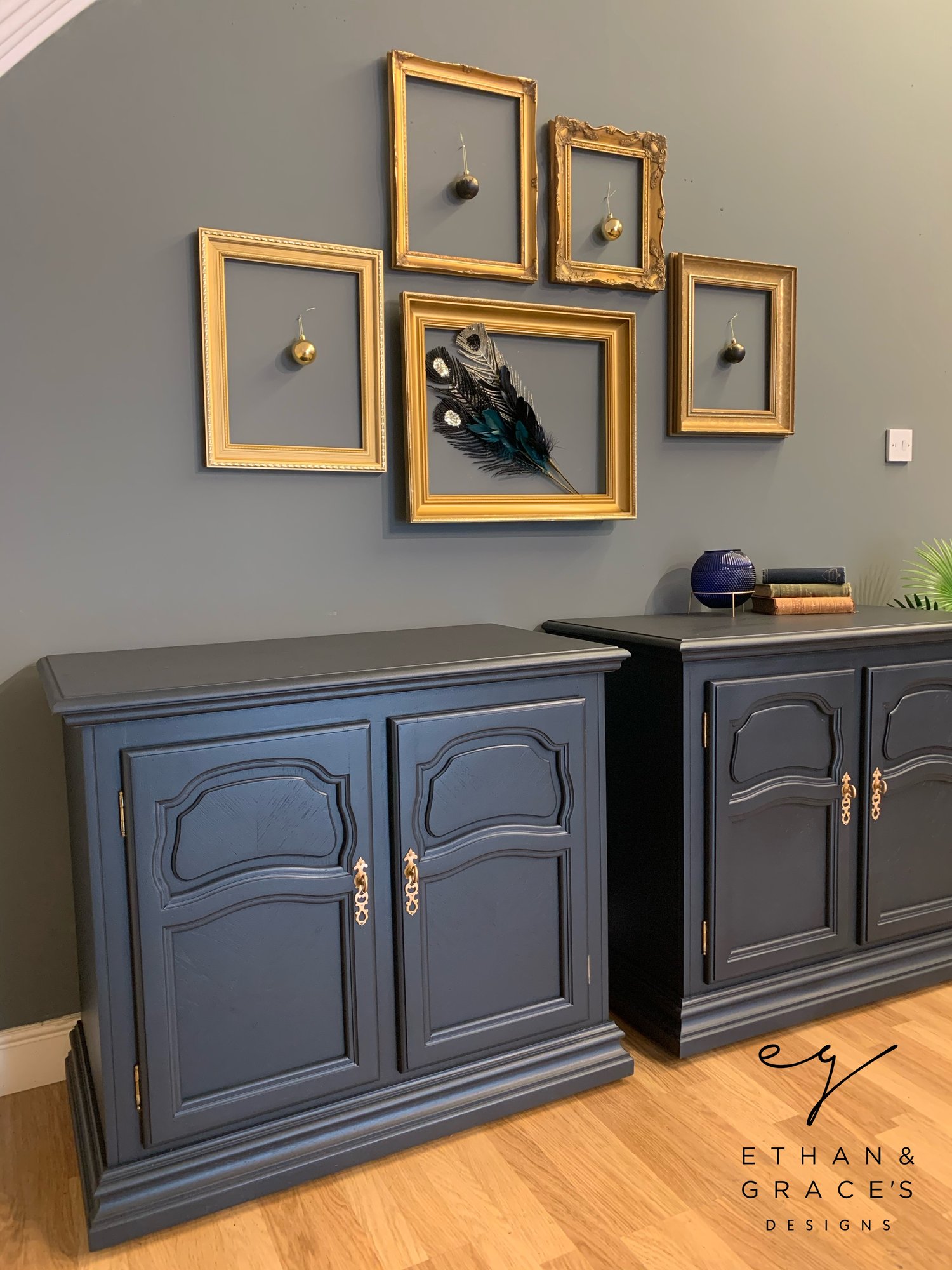 Image of Farrow & Ball “Railings” wooden cupboards