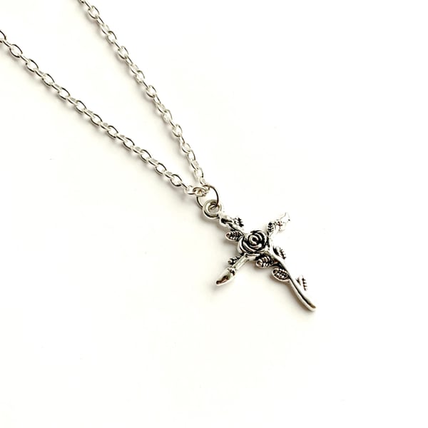 Image of Rose cross necklace