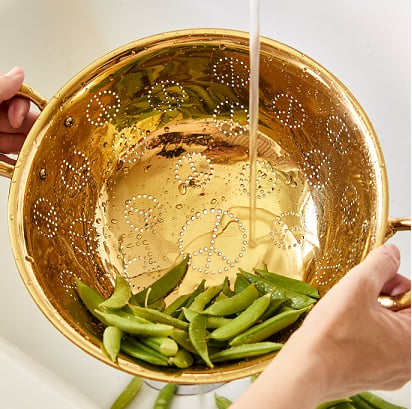 Image of Brass Peace Sign Colander
