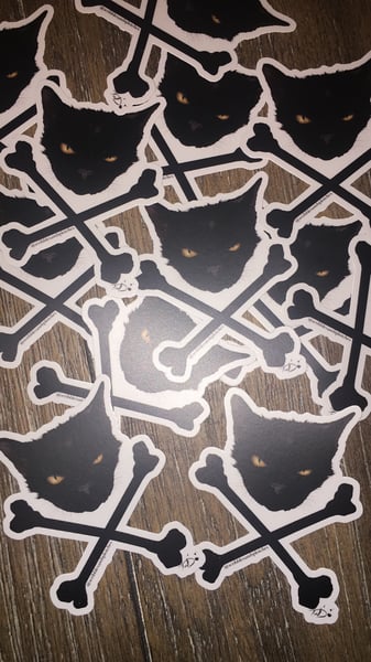 Image of Black Cat Crossbone sticker