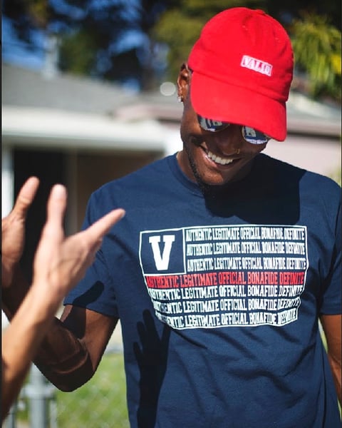 Image of Valid Flag Tee/ Navy Blue