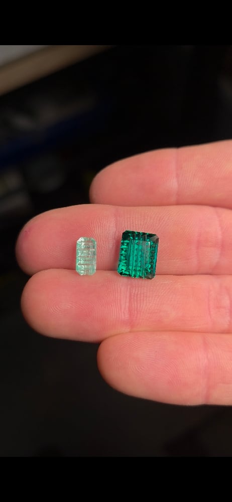 Image of Fantasy-cut Emeralds