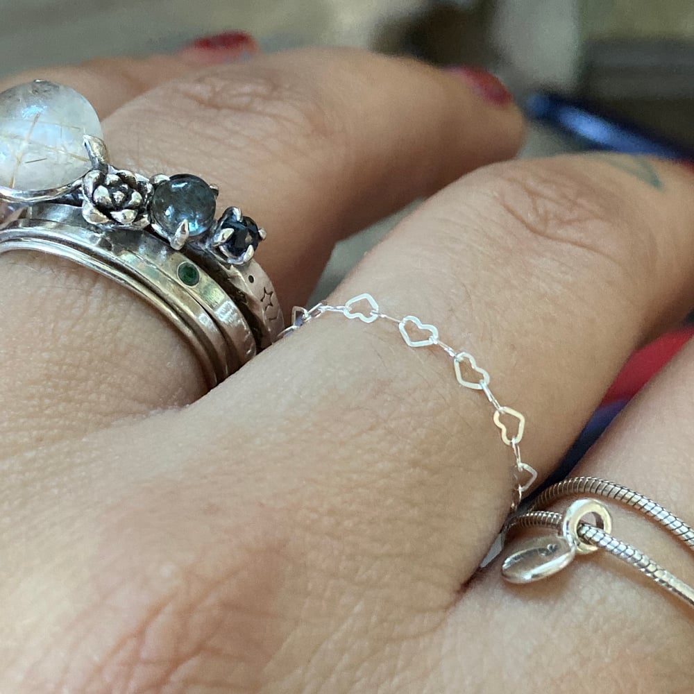 Image of Tiny heart chain ring