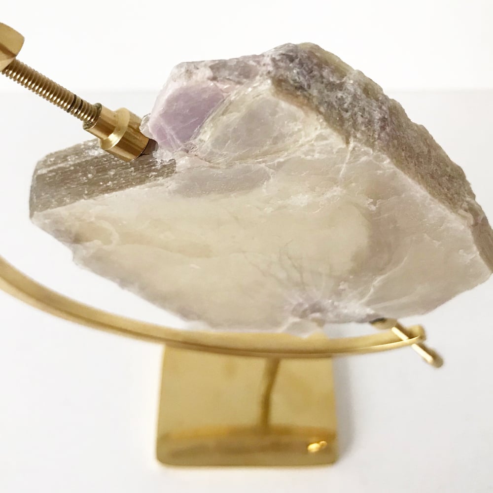 Image of Mica/Lepidolite no.31 + Brass Arc Stand 