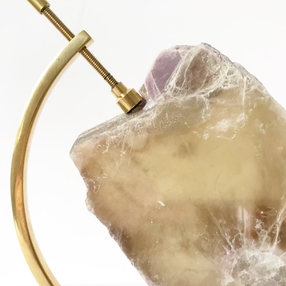 Image of Mica/Lepidolite no.31 + Brass Arc Stand 
