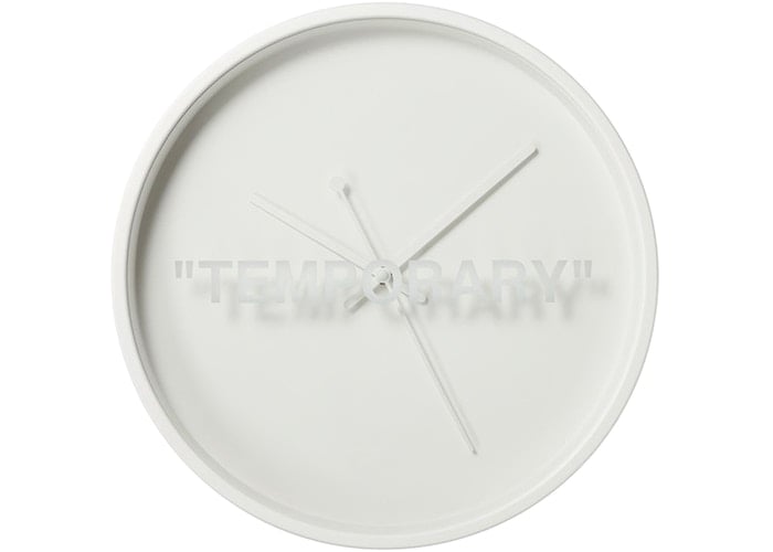 Image of Virgil Abloh x IKEA MARKERAD "TEMPORARY" Wall Clock White