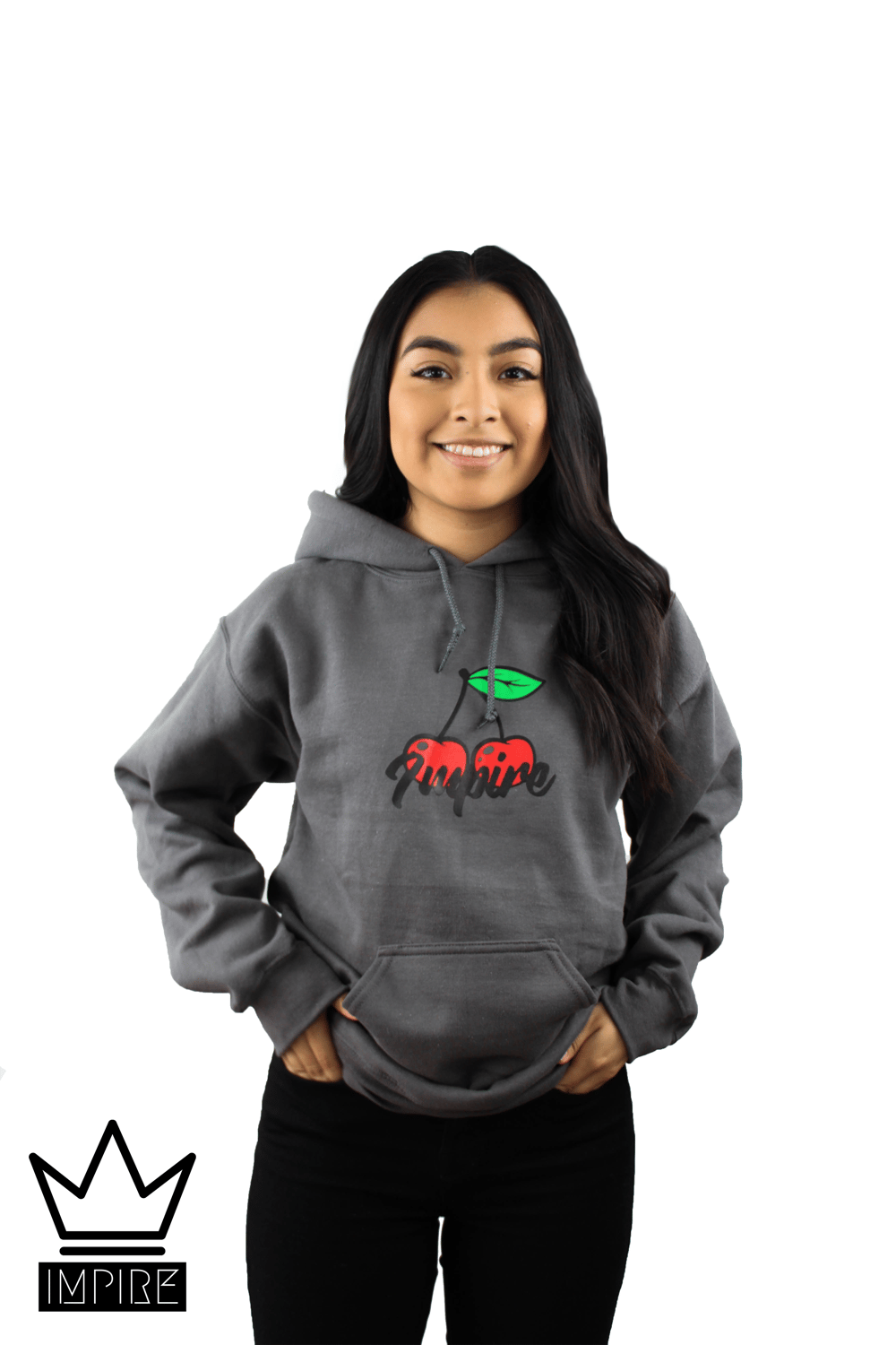 Image of CHERRY HOODIE (CHARCOAL/RED/GREEN)