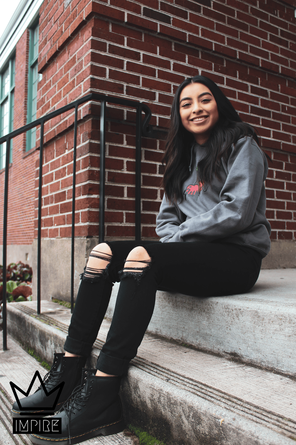 Image of CHERRY HOODIE (CHARCOAL/RED/GREEN)