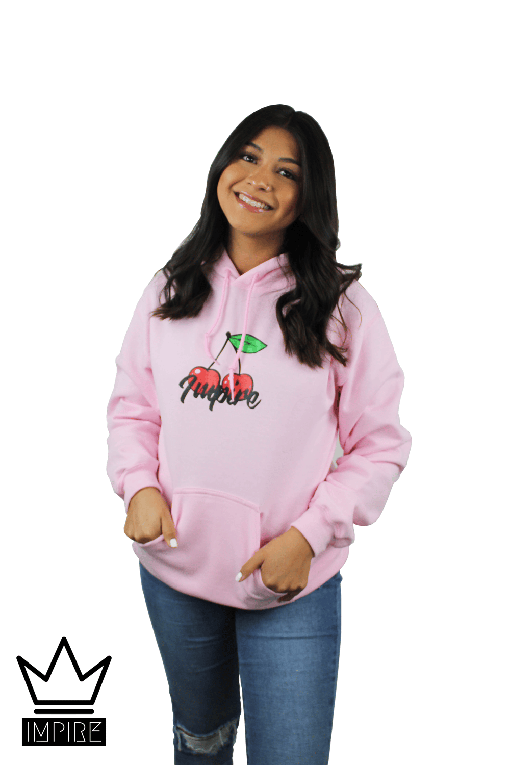 Image of CHERRY HOODIE (LIGHT PINK/RED/GREEN)