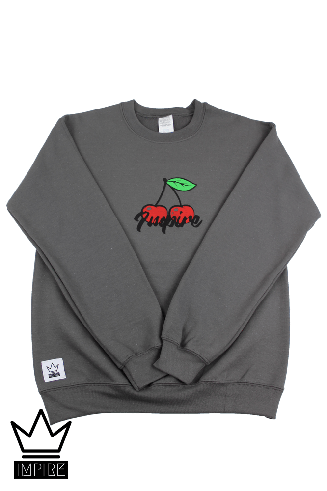 Image of CHERRY CREWNECK (CHARCOAL/RED/GREEN)