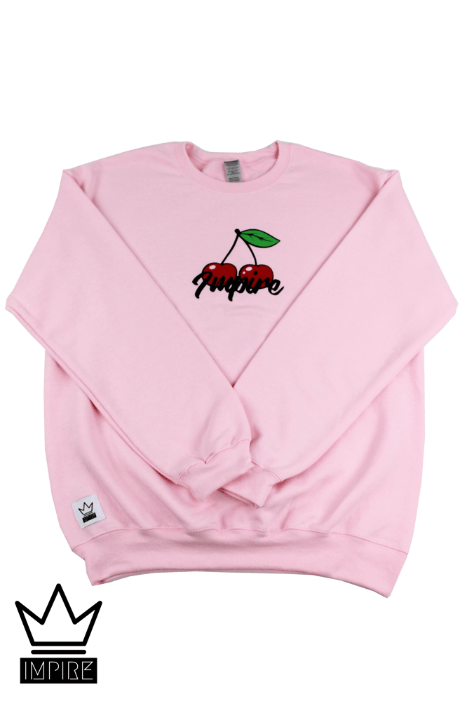 Image of CHERRY CREWNECK (LIGHT PINK/RED/GREEN)