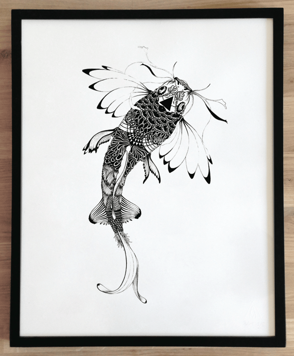 Image of Sérigraphie, série 7 ex  / Poisson - signée