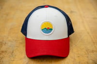 Image 1 of Sunrise trucker hat - red/white/blue