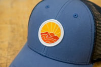 Image 3 of Sunrise trucker hat - blue/grey
