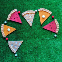 Image 1 of 5 foot Felt Pie Slice Garland