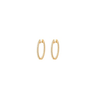 Image of 14kt and Diamond Inside and Out Hoops (15mm, 20mm and 25mm)