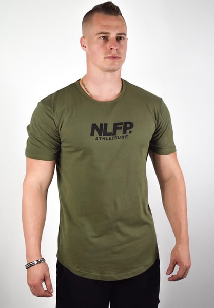 Image of ATHLEISURE SCOOP TEE MILITARILY GREEN