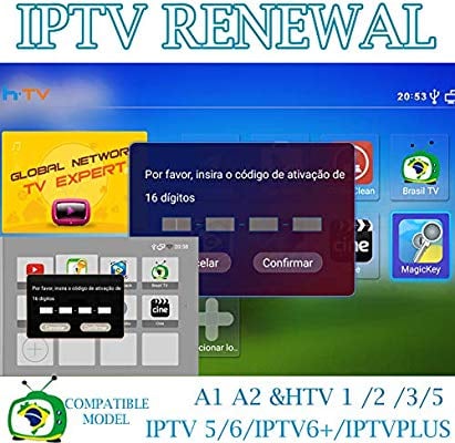 Image of Brazil IPTV Box Activation Renew Code codigo for A1 / A2 / HTV / IPTV 5/IPTV6/KING 16 digits 