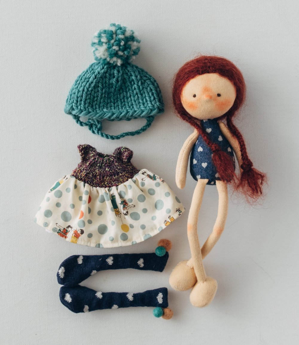 Image of Lyla - Wool filled Weighted mini waldorf inspired girl doll