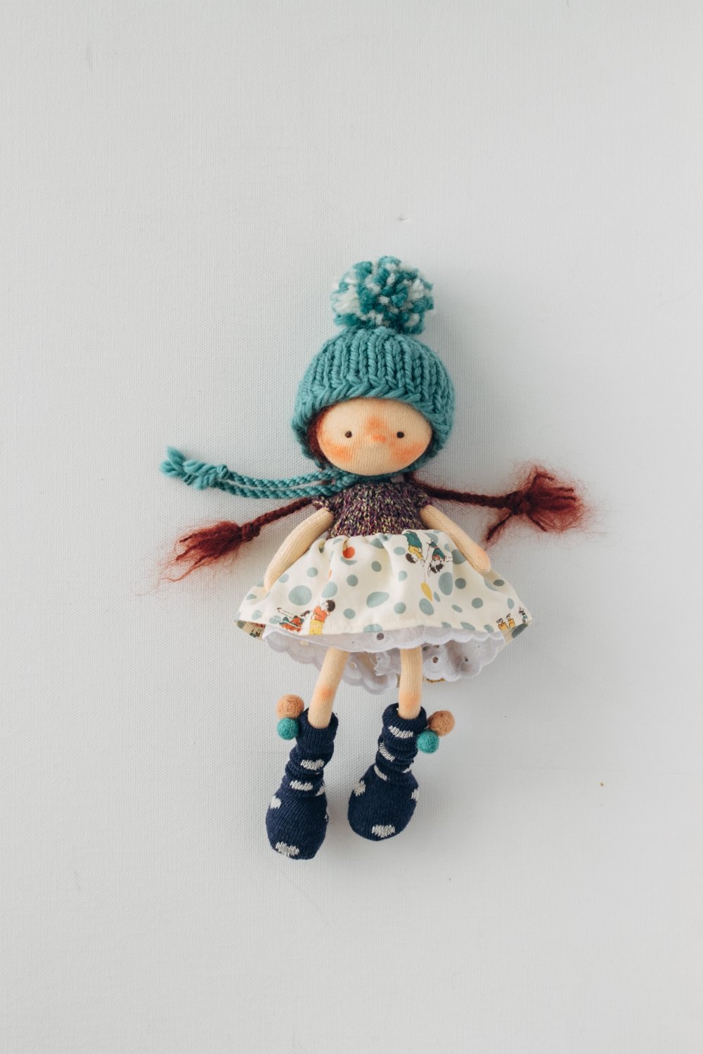 Image of Lyla - Wool filled Weighted mini waldorf inspired girl doll
