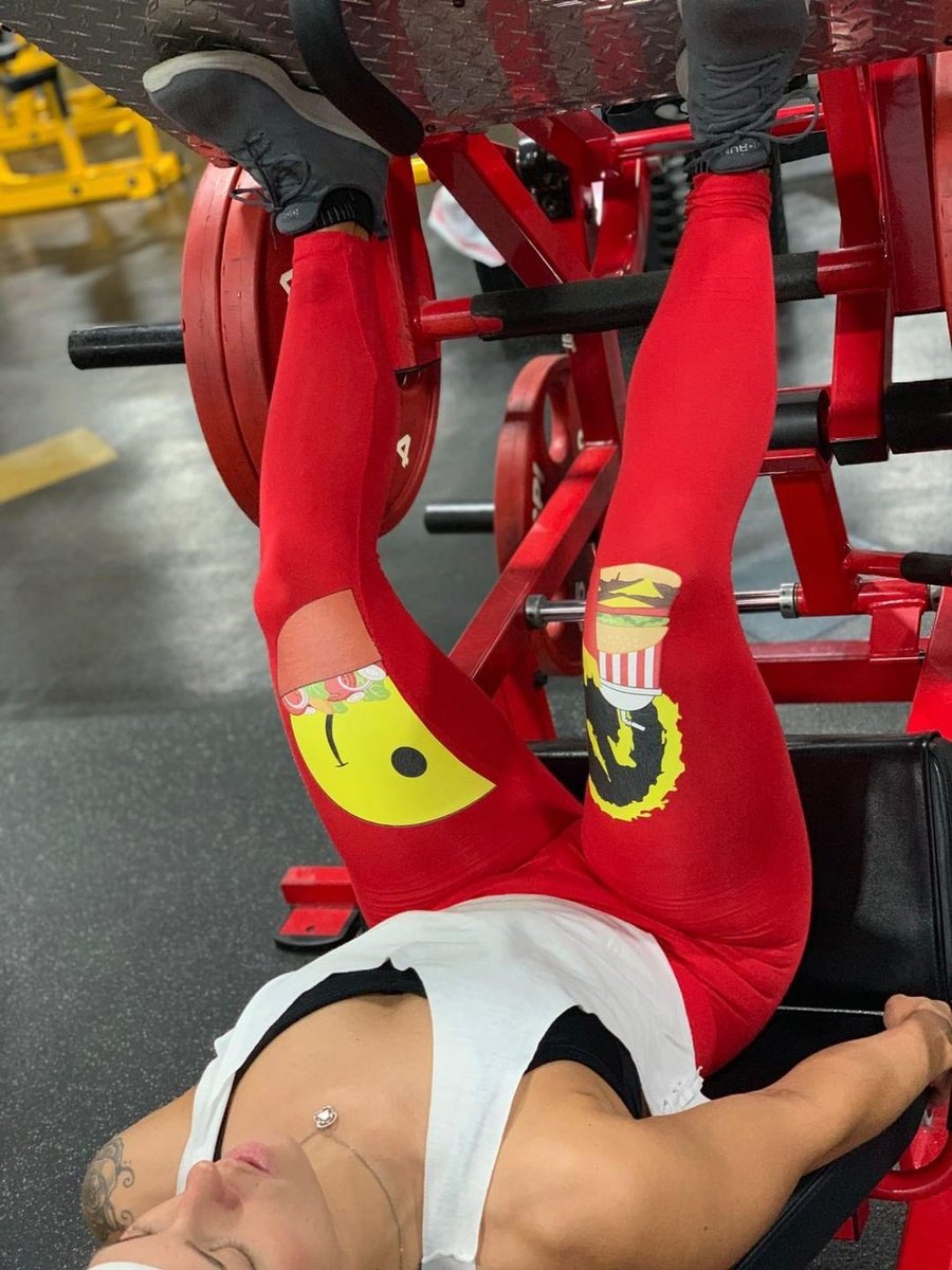 Image of Red "Eat Clean🥗/Cheat Sneaky🍟" Leggings