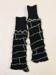 Image of 100% Cashmere Fingerless Gloves in Black and White (Classic!)