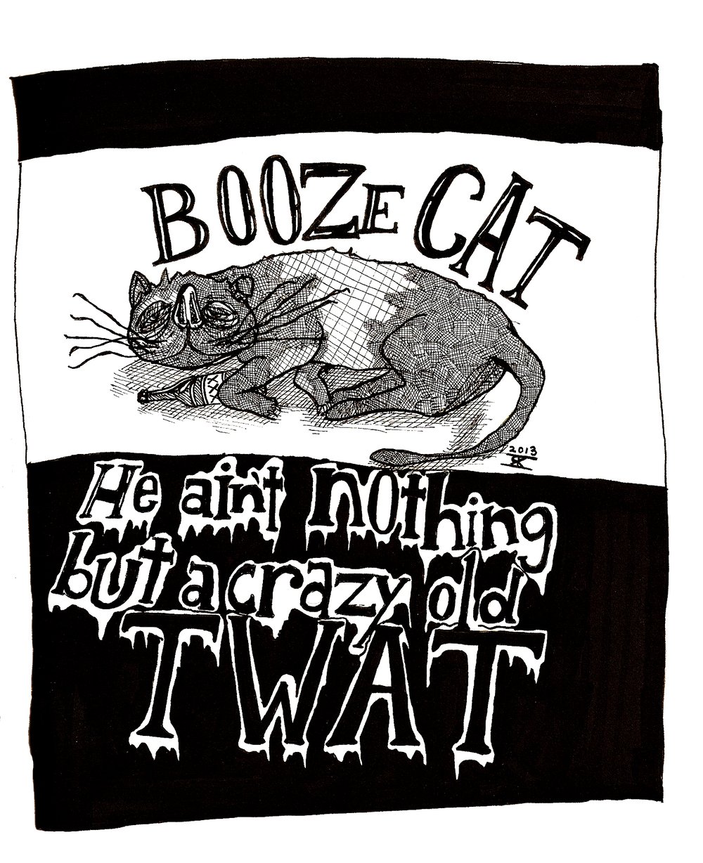 'Booze Cat' - Art Print