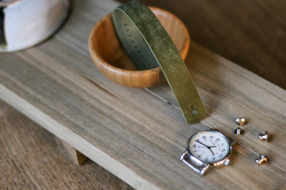 Image of Button Stud Watch Strap in Olive Pueblo